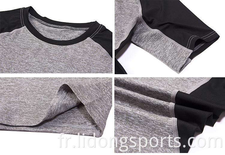 Fitness Fitness Sports Sports T-shirts T-shirts Collants de gymnase à cou rond pour hommes